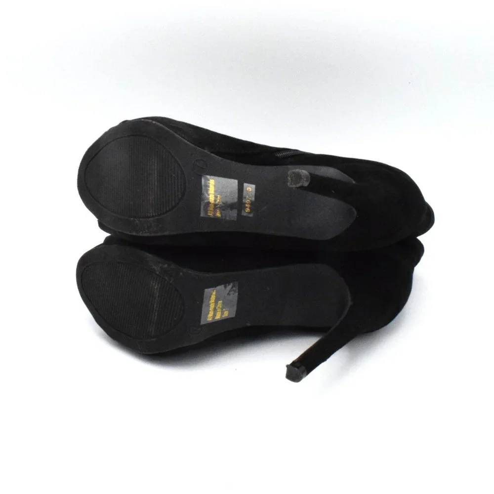 EUC Charlotte Russe Evelyn-56 Lace Up Peep Toe Ankle Bootie Black - Picture 4 of 6